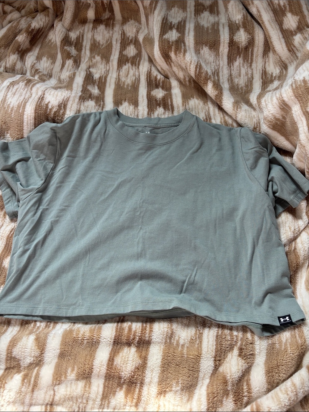 Under Armour Sage Green Boxy Cropped Tee